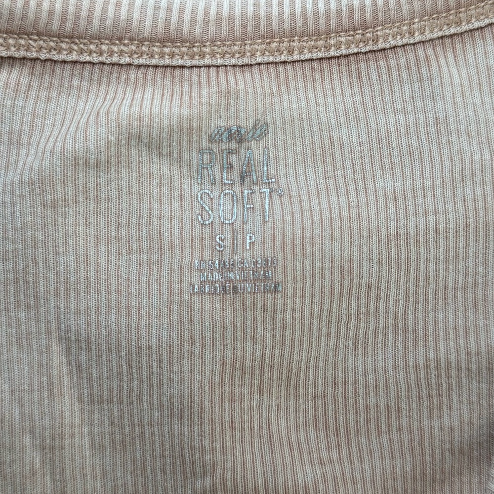 Aerie Real Soft small Henley Taupe tank Top - Picture 3 of 3